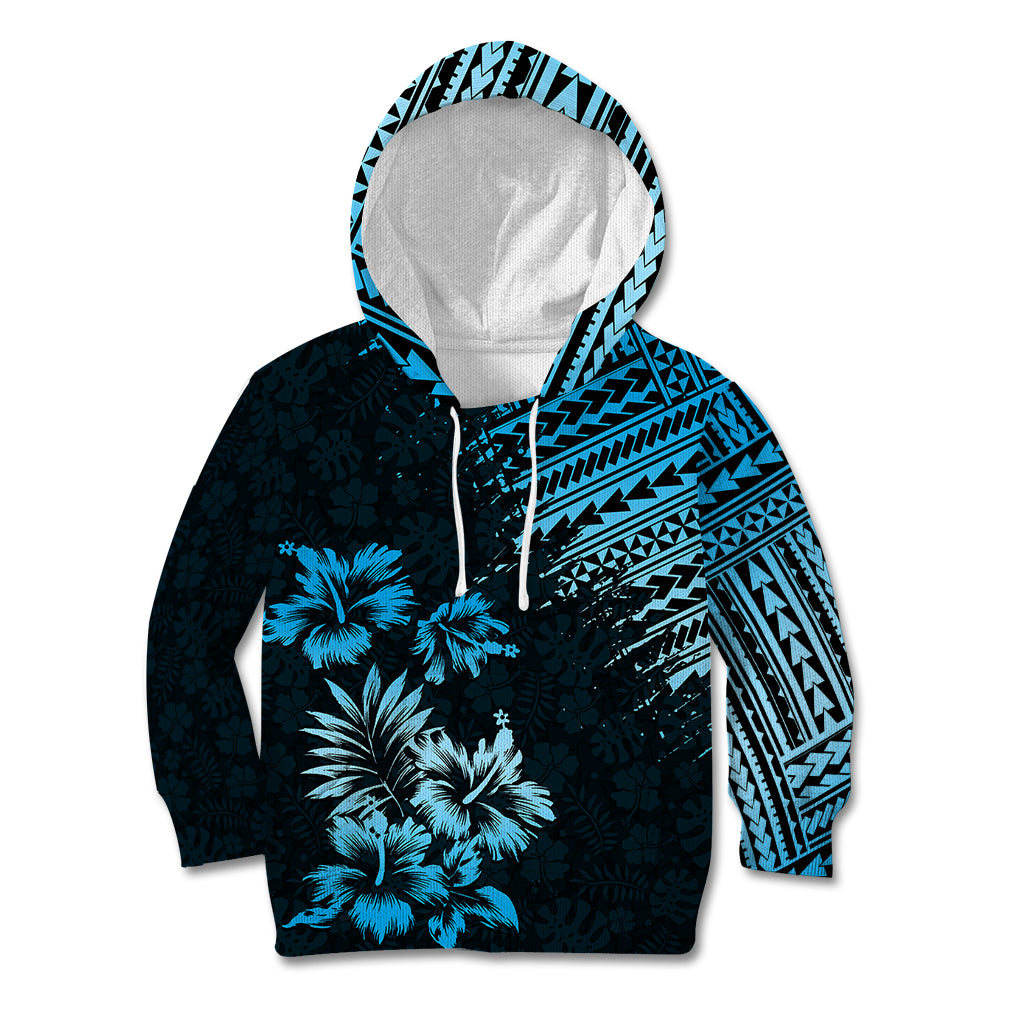 Hawaii Summer Kid Hoodie Mix Polynesian Black-Blue LT6 - Wonder Print Shop