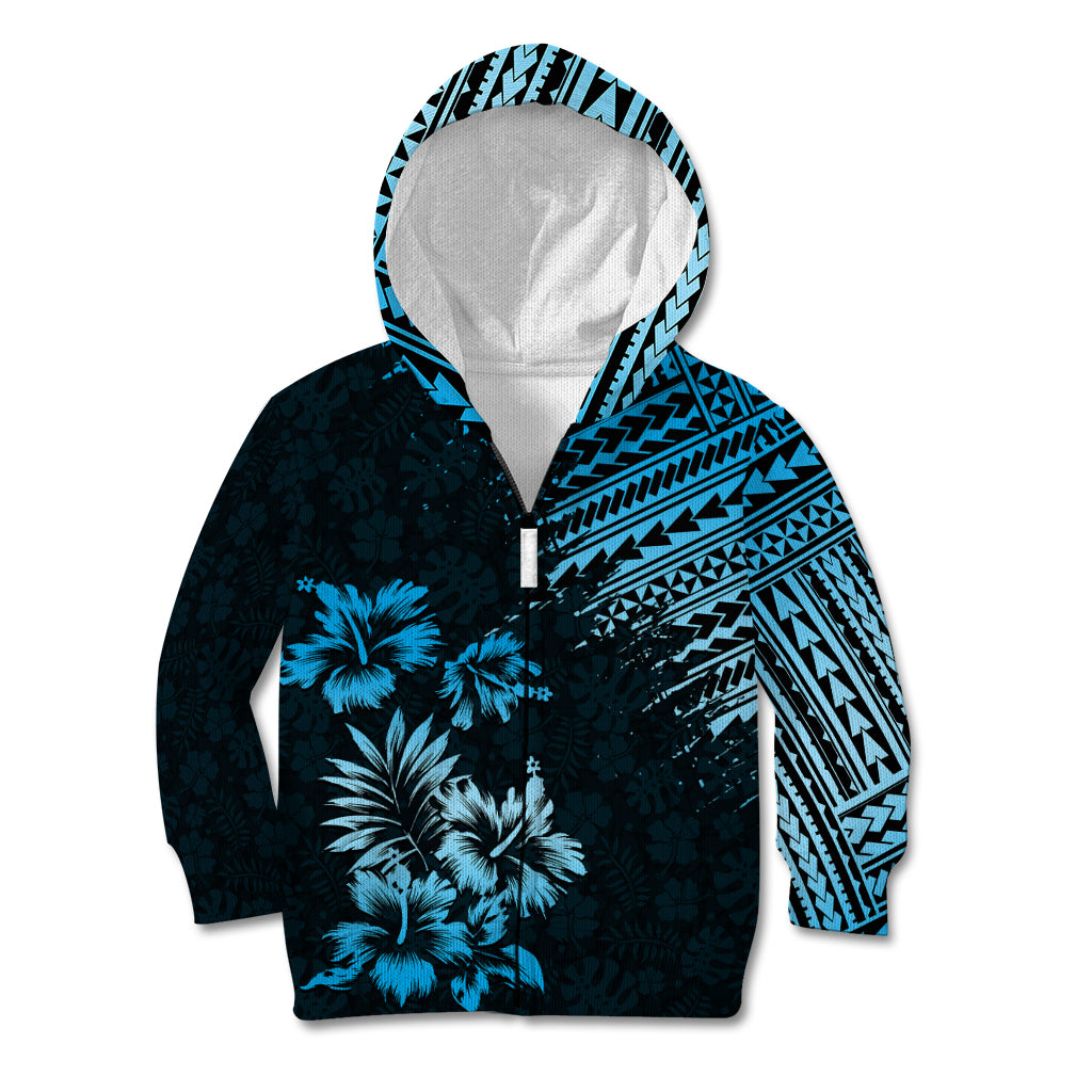 Hawaii Summer Kid Hoodie Mix Polynesian Black-Blue LT6 - Wonder Print Shop