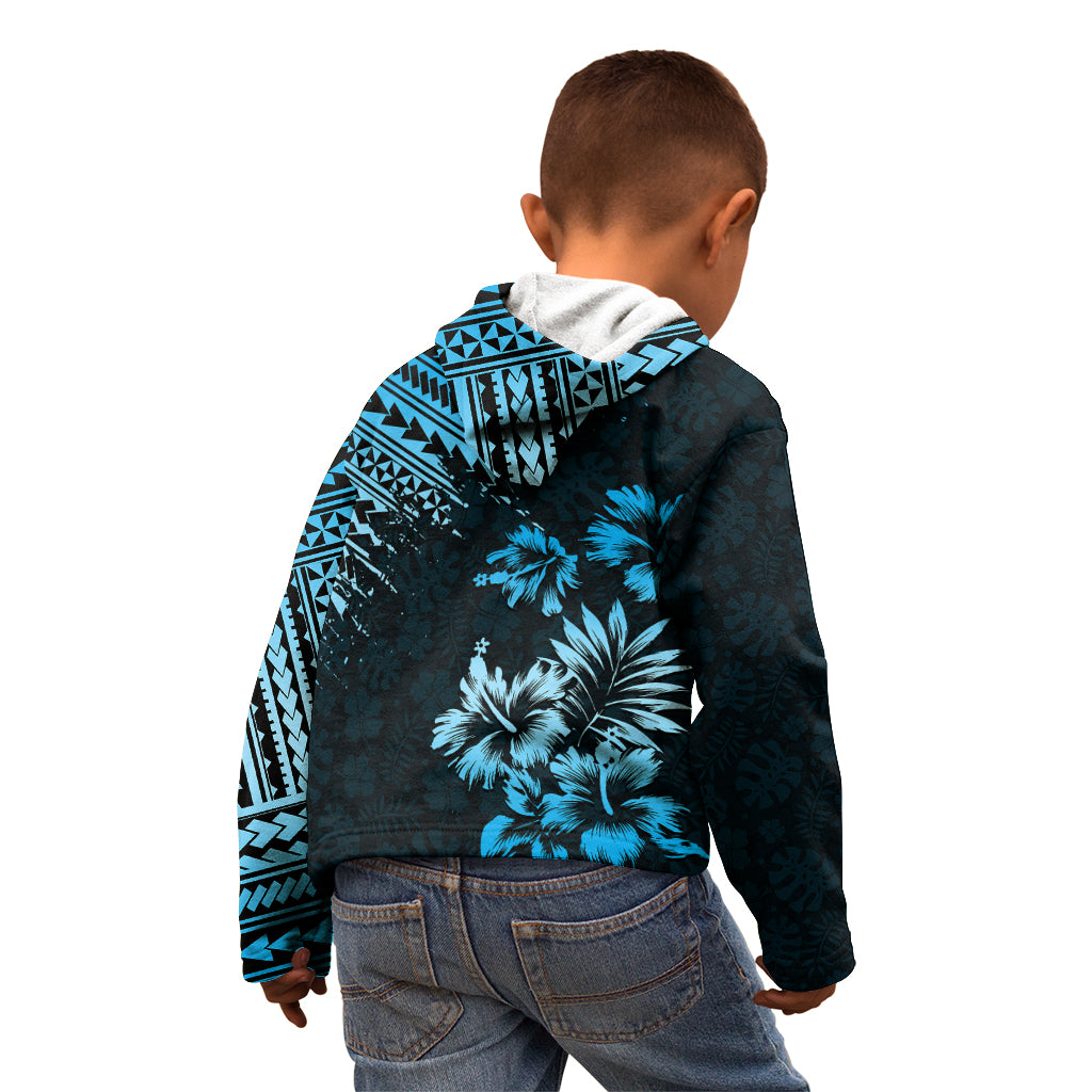 Hawaii Summer Kid Hoodie Mix Polynesian Black-Blue LT6 - Wonder Print Shop