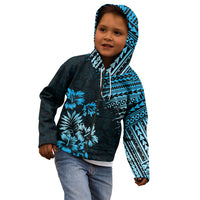 Hawaii Summer Kid Hoodie Mix Polynesian Black-Blue LT6 - Wonder Print Shop