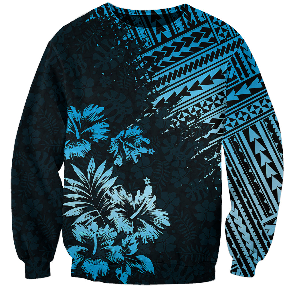 Hawaii Summer Sweatshirt Mix Polynesian Black-Blue LT6 - Wonder Print Shop