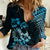 Hawaii Summer Women Casual Shirt Mix Polynesian Black-Blue LT6 - Wonder Print Shop