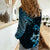 Hawaii Summer Women Casual Shirt Mix Polynesian Black-Blue LT6 - Wonder Print Shop