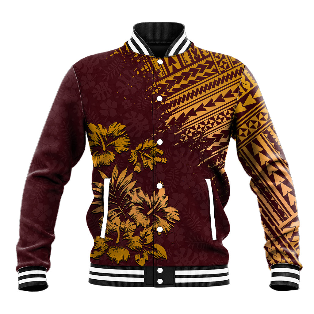 Hawaii Summer Baseball Jacket Mix Polynesian Brown LT6 - Wonder Print Shop