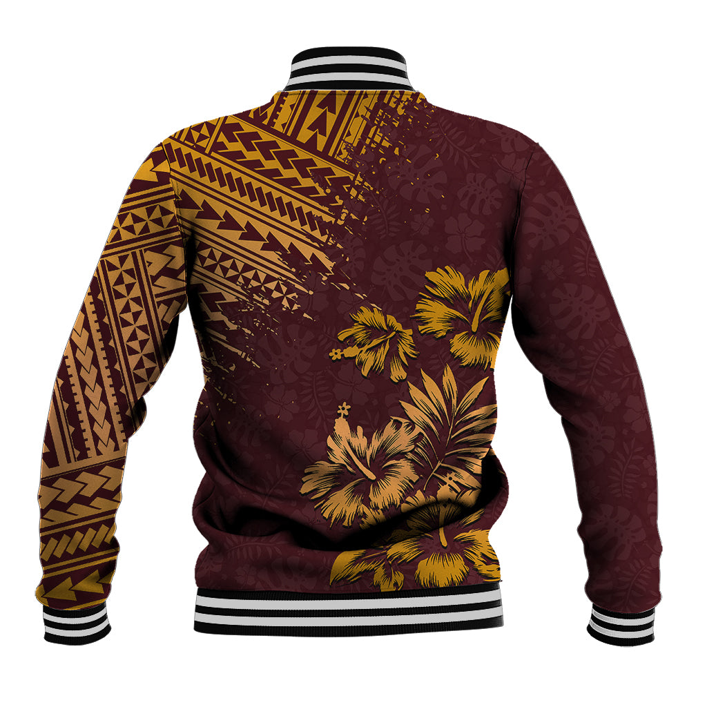 Hawaii Summer Baseball Jacket Mix Polynesian Brown LT6 - Wonder Print Shop