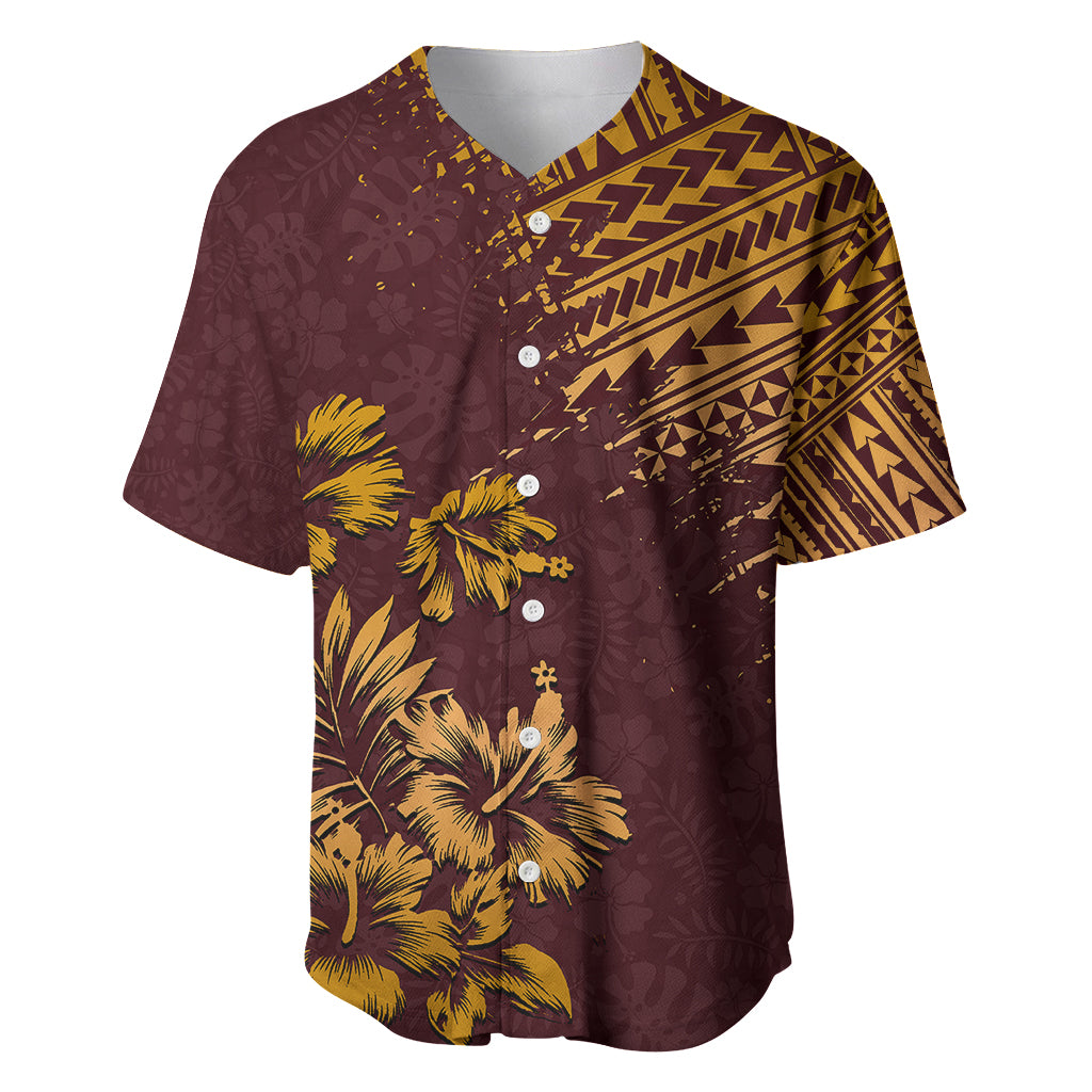 Hawaii Summer Baseball Jersey Mix Polynesian Brown LT6 - Wonder Print Shop