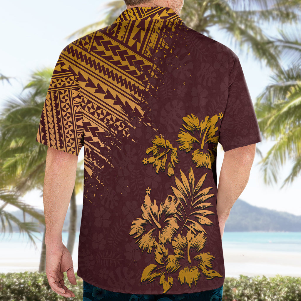 Hawaii Summer Hawaiian Shirt Mix Polynesian Brown LT6 - Wonder Print Shop