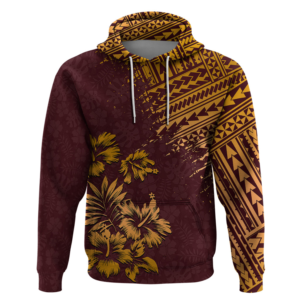 Hawaii Summer Hoodie Mix Polynesian Brown LT6 - Wonder Print Shop