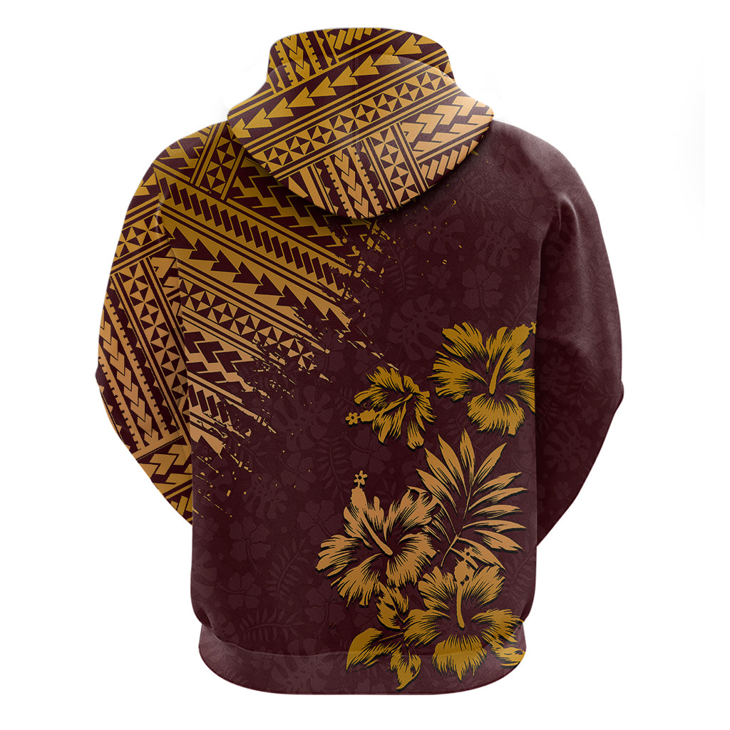 Hawaii Summer Hoodie Mix Polynesian Brown LT6 - Wonder Print Shop