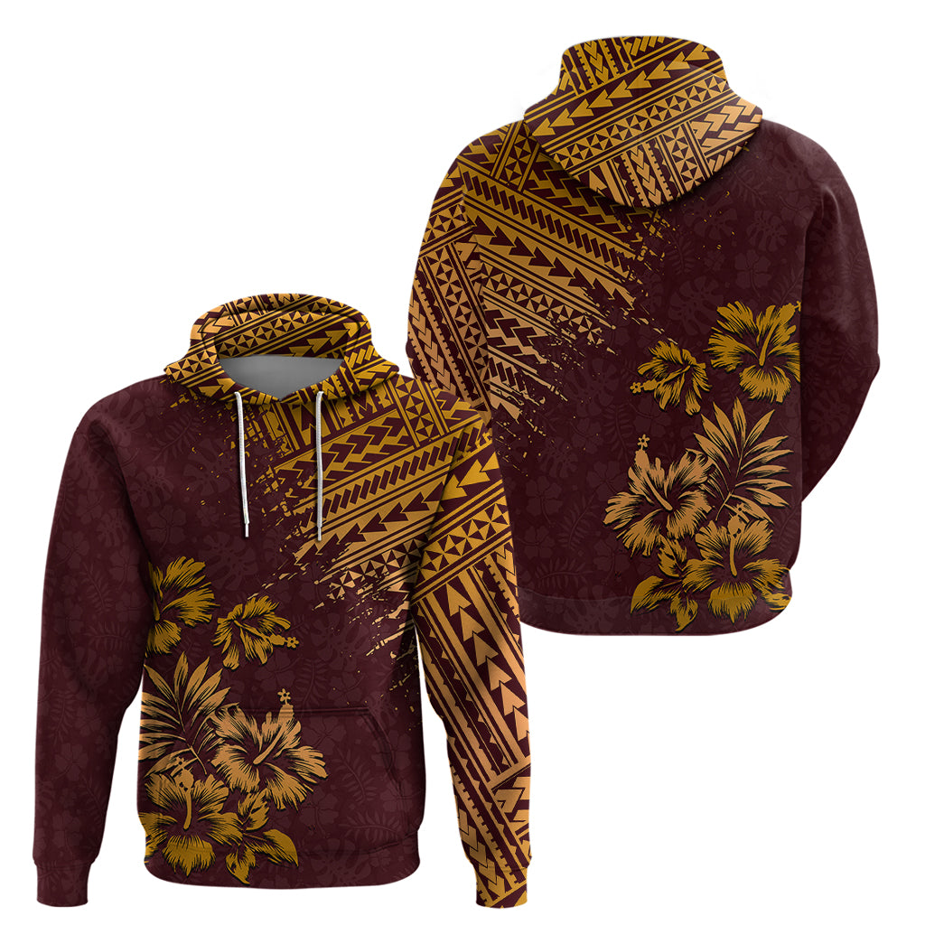 Hawaii Summer Hoodie Mix Polynesian Brown LT6 - Wonder Print Shop