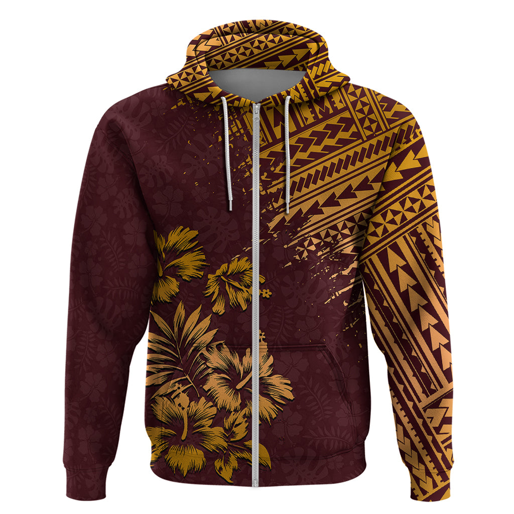 Hawaii Summer Hoodie Mix Polynesian Brown LT6 - Wonder Print Shop