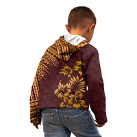 Hawaii Summer Kid Hoodie Mix Polynesian Brown LT6 - Wonder Print Shop
