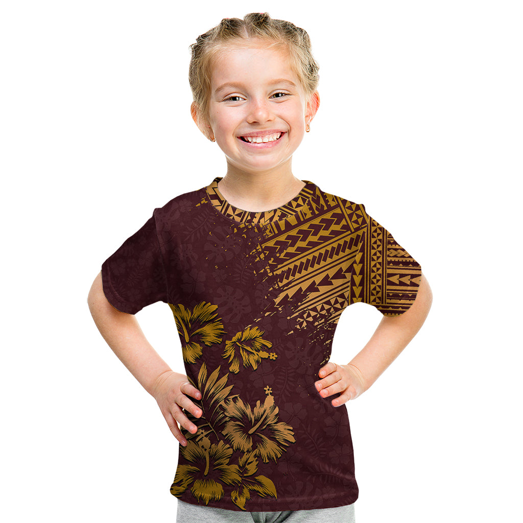 Hawaii Summer Kid T Shirt Mix Polynesian Brown LT6 - Wonder Print Shop