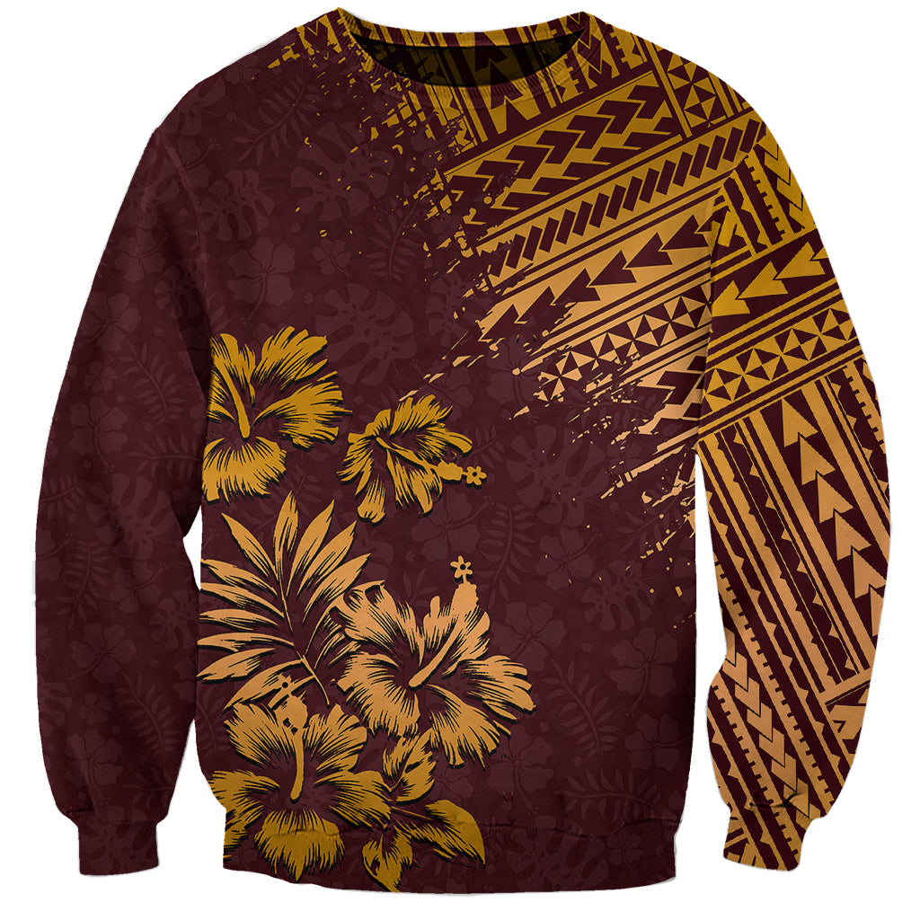 Hawaii Summer Sweatshirt Mix Polynesian Brown LT6 - Wonder Print Shop