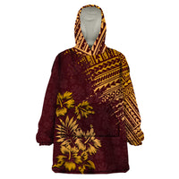 Hawaii Summer Wearable Blanket Hoodie Mix Polynesian Brown LT6 - Wonder Print Shop