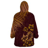 Hawaii Summer Wearable Blanket Hoodie Mix Polynesian Brown LT6 - Wonder Print Shop