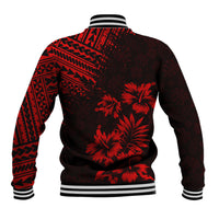 Hawaii Summer Baseball Jacket Mix Polynesian Black-Red LT6 - Wonder Print Shop