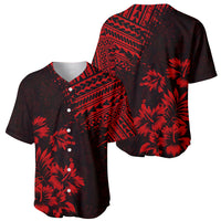 Hawaii Summer Baseball Jersey Mix Polynesian Black-Red LT6 - Wonder Print Shop