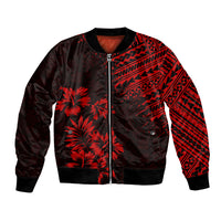 Hawaii Summer Bomber Jacket Mix Polynesian Black-Red LT6 - Wonder Print Shop