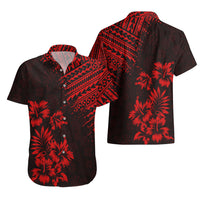 Hawaii Summer Hawaiian Shirt Mix Polynesian Black-Red LT6 - Wonder Print Shop