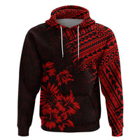 Hawaii Summer Hoodie Mix Polynesian Black-Red LT6 - Wonder Print Shop