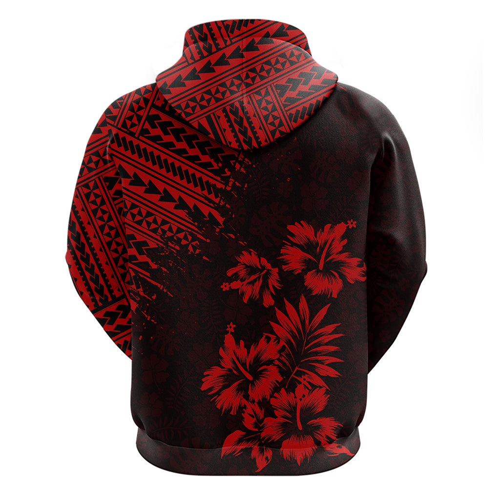 Hawaii Summer Hoodie Mix Polynesian Black-Red LT6 - Wonder Print Shop