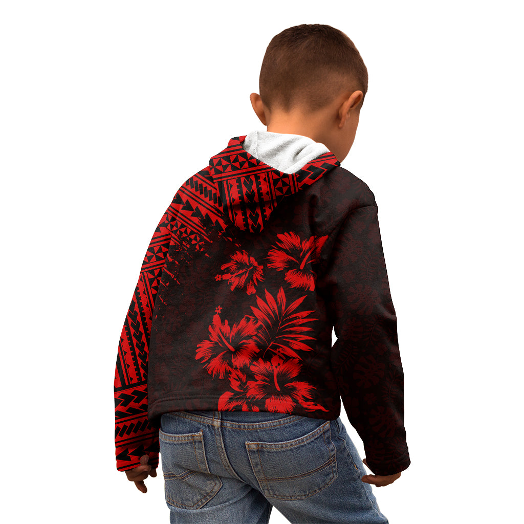 Hawaii Summer Kid Hoodie Mix Polynesian Black-Red LT6 - Wonder Print Shop