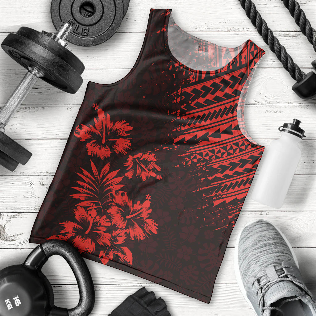 hawaii-summer-men-tank-top-mix-polynesian-black-red