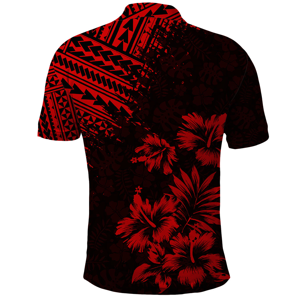 Hawaii Summer Polo Shirt Mix Polynesian Black-Red LT6 - Wonder Print Shop