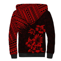 Hawaii Summer Sherpa Hoodie Mix Polynesian Black-Red LT6 - Wonder Print Shop