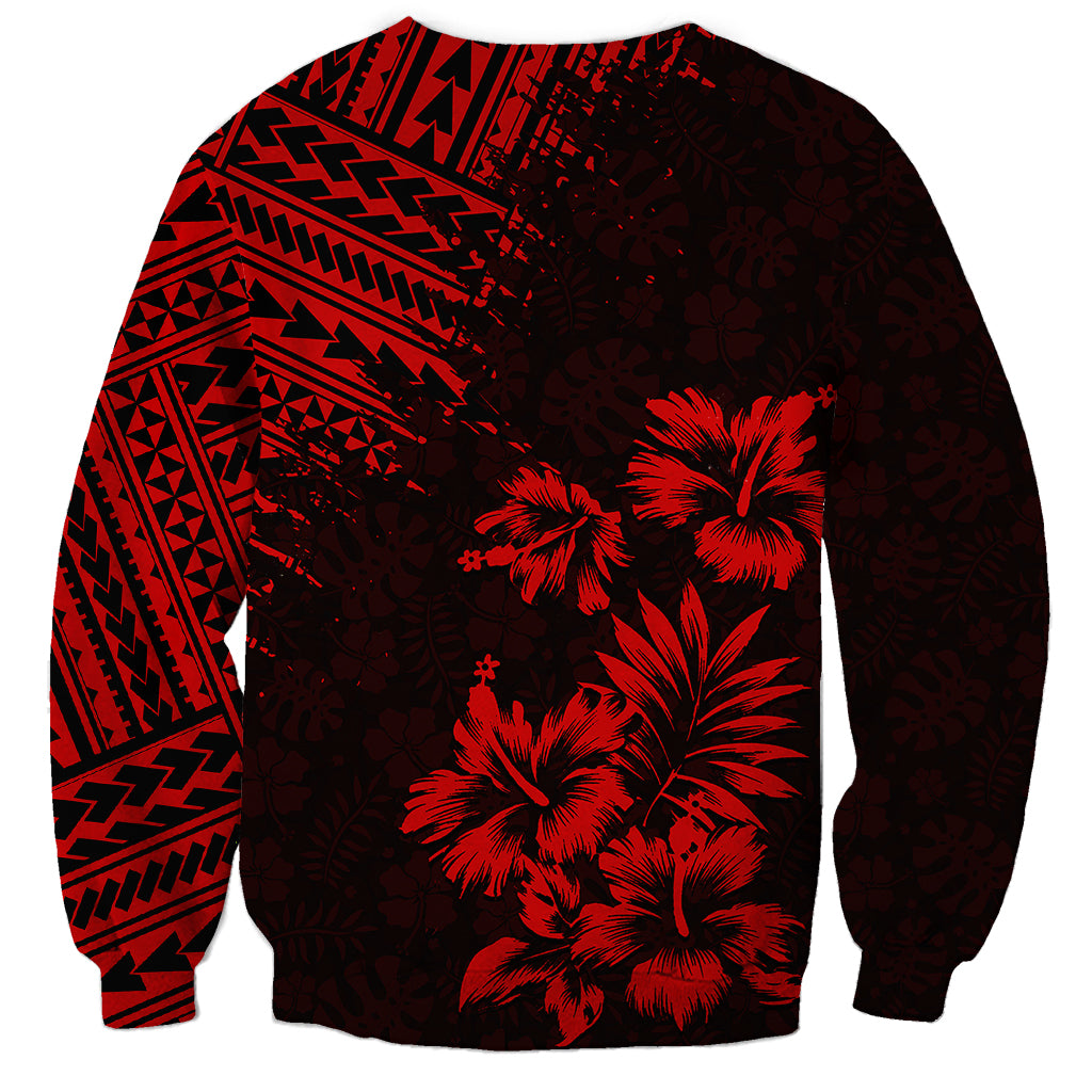 Hawaii Summer Sweatshirt Mix Polynesian Black-Red LT6 - Wonder Print Shop