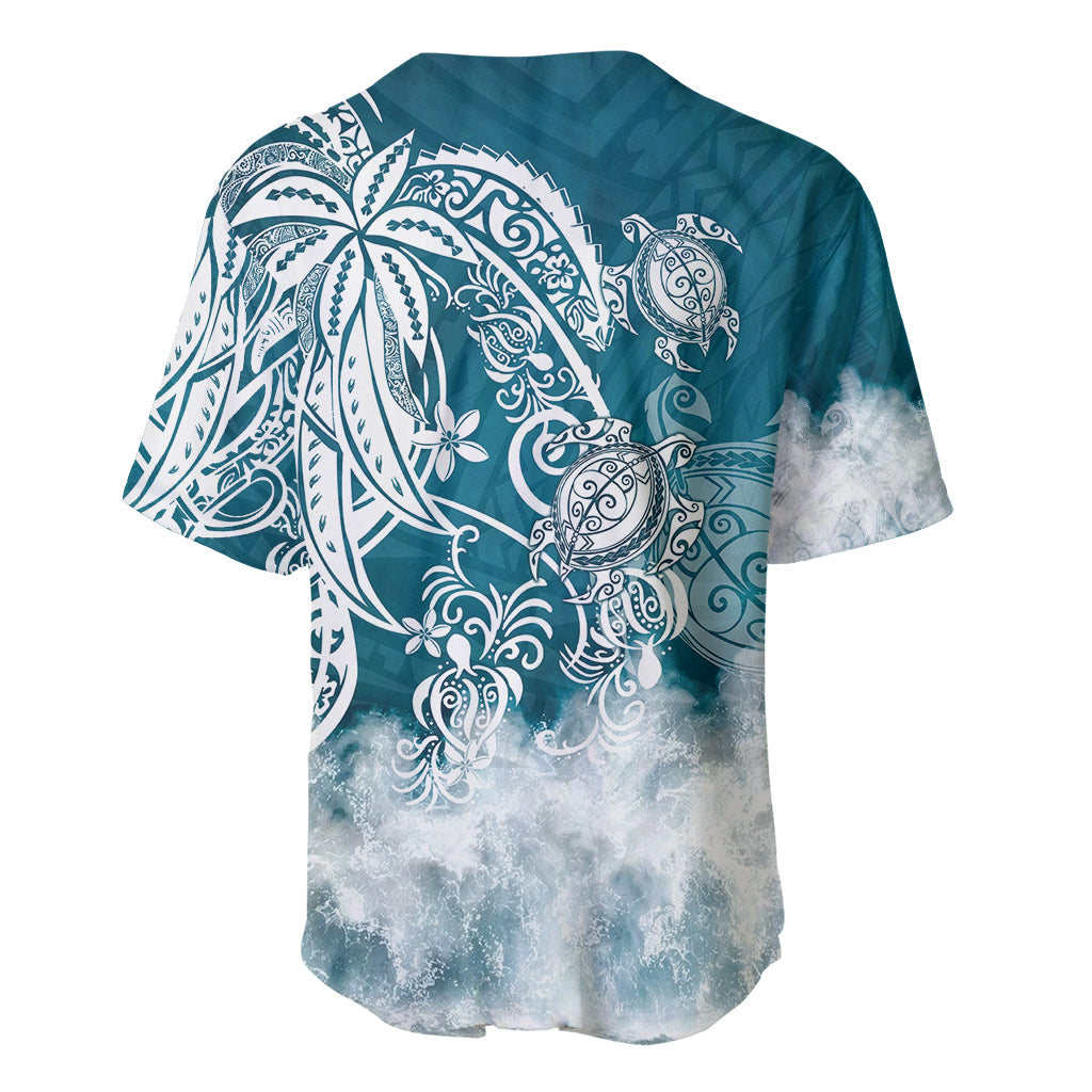 Polynesian Sea Turtle Baseball Jersey Tribal LT6 - Wonder Print Shop