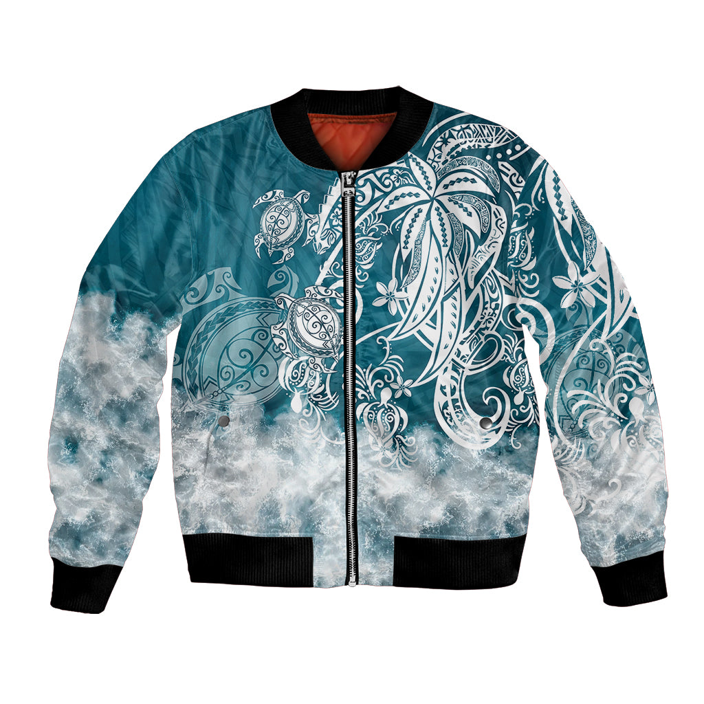 Polynesian Sea Turtle Bomber Jacket Tribal LT6 - Wonder Print Shop