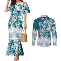 polynesian-sea-turtle-couples-matching-mermaid-dress-and-long-sleeve-button-shirts-tribal