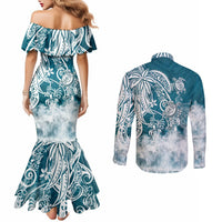 polynesian-sea-turtle-couples-matching-mermaid-dress-and-long-sleeve-button-shirts-tribal