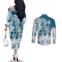 polynesian-sea-turtle-couples-matching-off-the-shoulder-long-sleeve-dress-and-long-sleeve-button-shirts-tribal