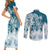 Polynesian Sea Turtle Couples Matching Short Sleeve Bodycon Dress and Long Sleeve Button Shirts Tribal LT6 - Wonder Print Shop