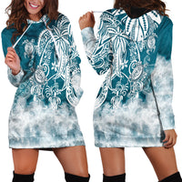 Polynesian Sea Turtle Hoodie Dress Tribal LT6 - Wonder Print Shop
