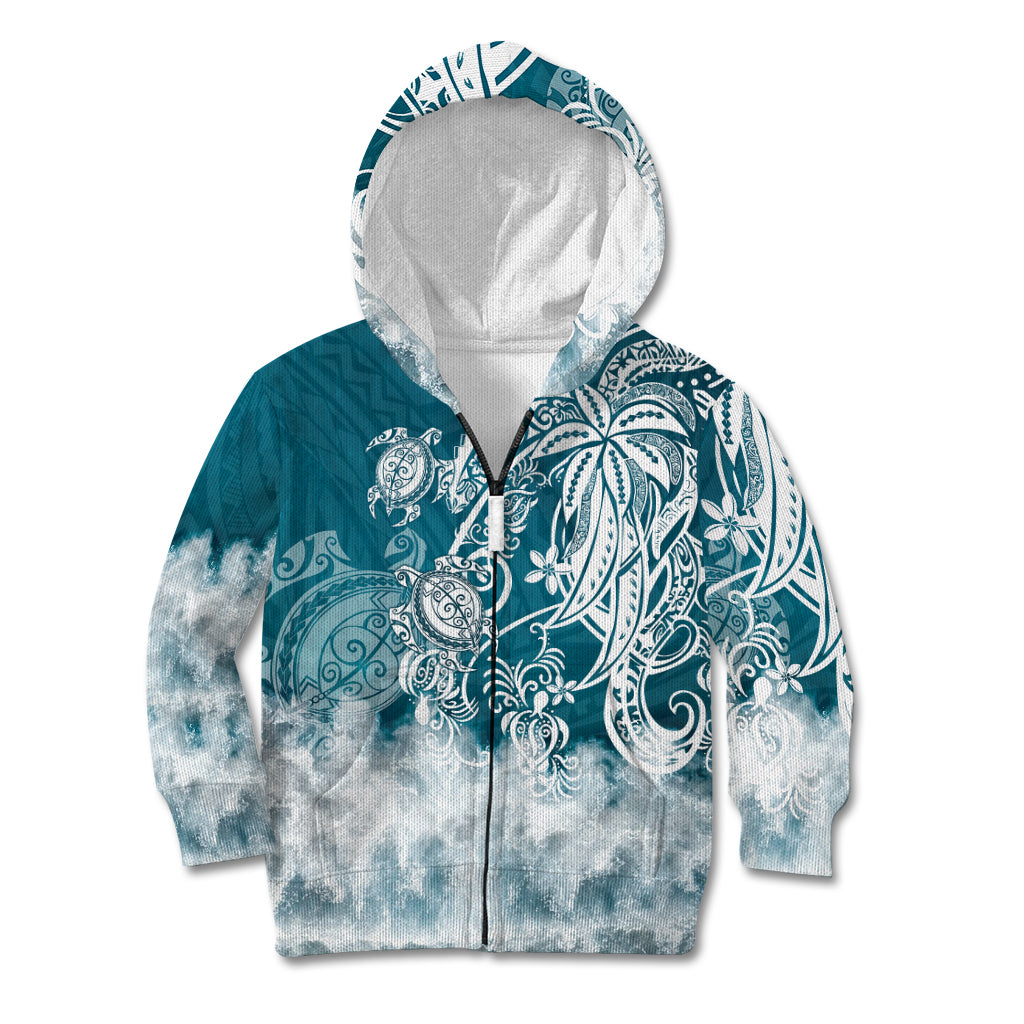 Polynesian Sea Turtle Kid Hoodie Tribal LT6 - Wonder Print Shop
