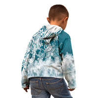 Polynesian Sea Turtle Kid Hoodie Tribal LT6 - Wonder Print Shop