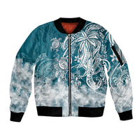 Polynesian Sea Turtle Sleeve Zip Bomber Jacket Tribal LT6 - Wonder Print Shop