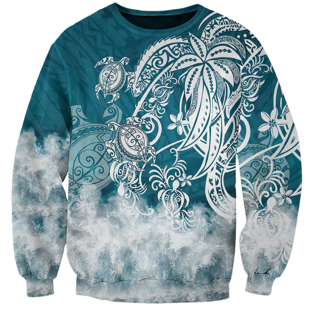 Polynesian Sea Turtle Sweatshirt Tribal LT6 - Wonder Print Shop