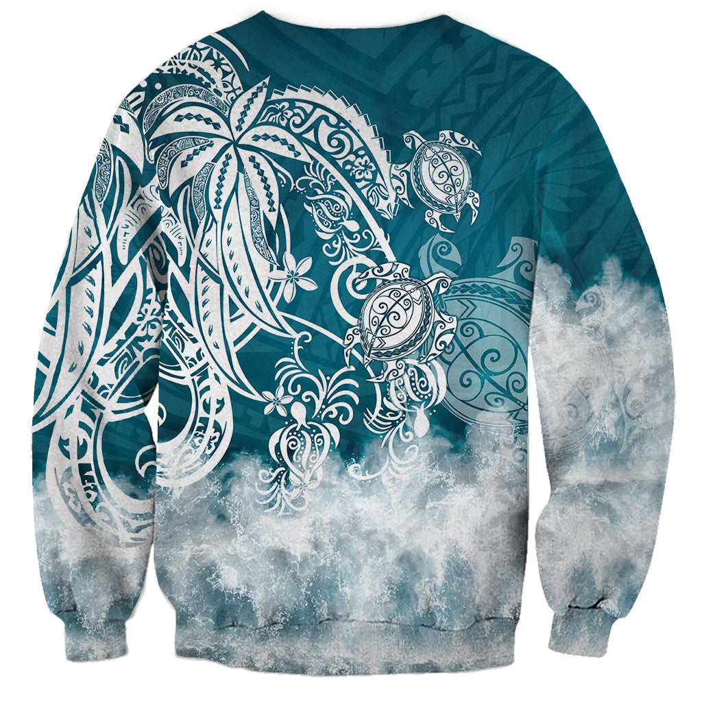 Polynesian Sea Turtle Sweatshirt Tribal LT6 - Wonder Print Shop