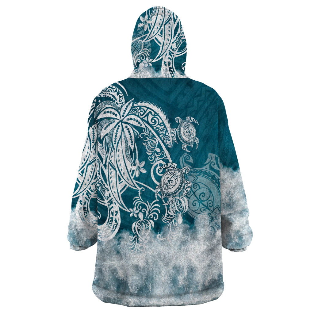 Polynesian Sea Turtle Wearable Blanket Hoodie Tribal LT6 - Wonder Print Shop