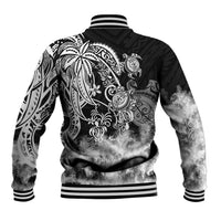 Polynesian Sea Turtle Baseball Jacket Tribal Black LT6 - Wonder Print Shop