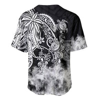 Polynesian Sea Turtle Baseball Jersey Tribal Black LT6 - Wonder Print Shop
