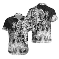 Polynesian Sea Turtle Hawaiian Shirt Tribal Black LT6 - Wonder Print Shop