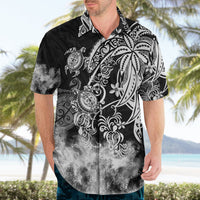 Polynesian Sea Turtle Hawaiian Shirt Tribal Black LT6 - Wonder Print Shop