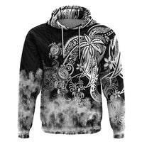 Polynesian Sea Turtle Hoodie Tribal Black LT6 - Wonder Print Shop