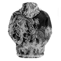 Polynesian Sea Turtle Hoodie Tribal Black LT6 - Wonder Print Shop